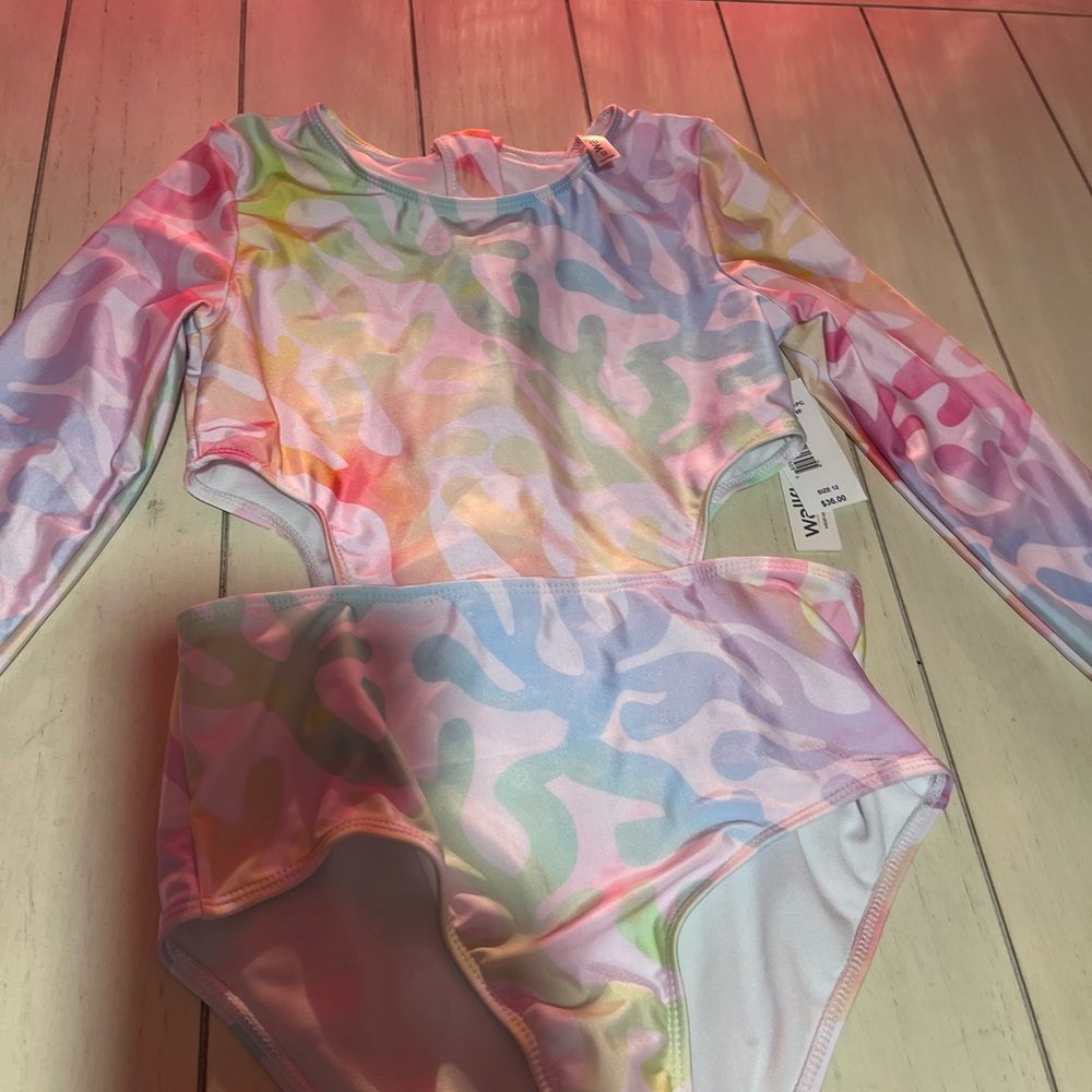 Kids Long Sleeve Swim Set - Pastel Rainbow